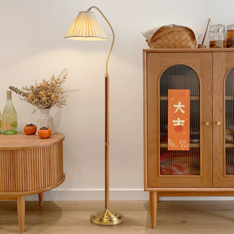 Solid Wood Floor Lamp Sofa Side Vertical Table Lamp - My Store