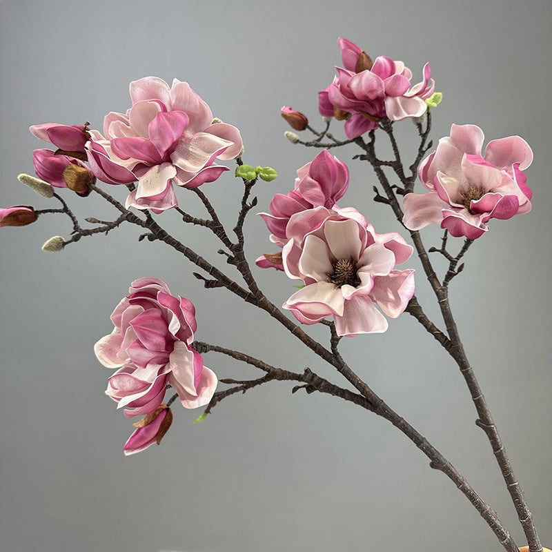 EVA Large Magnolia Artificial Multi-Bud Magnolia Flowers Fake Flowers - My Store