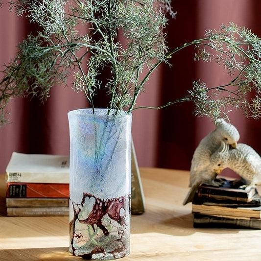 Lava Iridescent Glass Vessels Flower Vases Ornaments - My Store