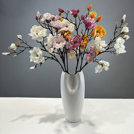 EVA Large Magnolia Artificial Multi-Bud Magnolia Flowers Fake Flowers - My Store
