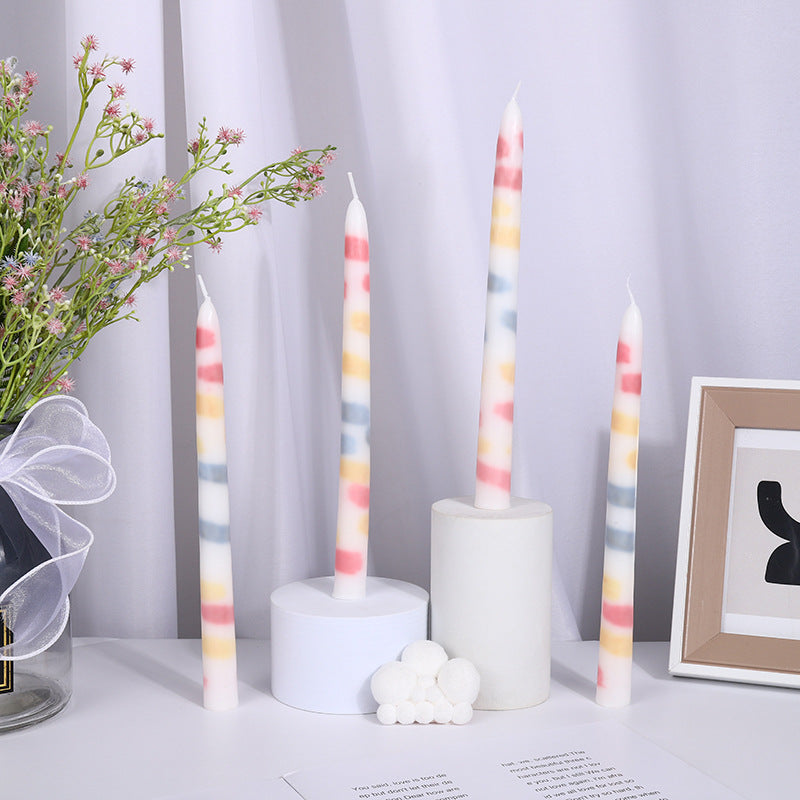 Watercolor Candle Long Brush Holder Candlestick Candle - My Store