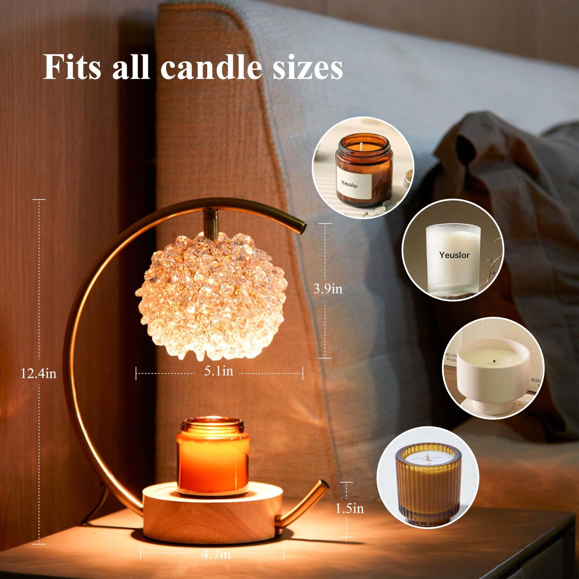 Wrought-iron Aromatherapy Wax Melter Scented Oil Candle Warmer Bedroom Ambiance Table Lamp - My Store