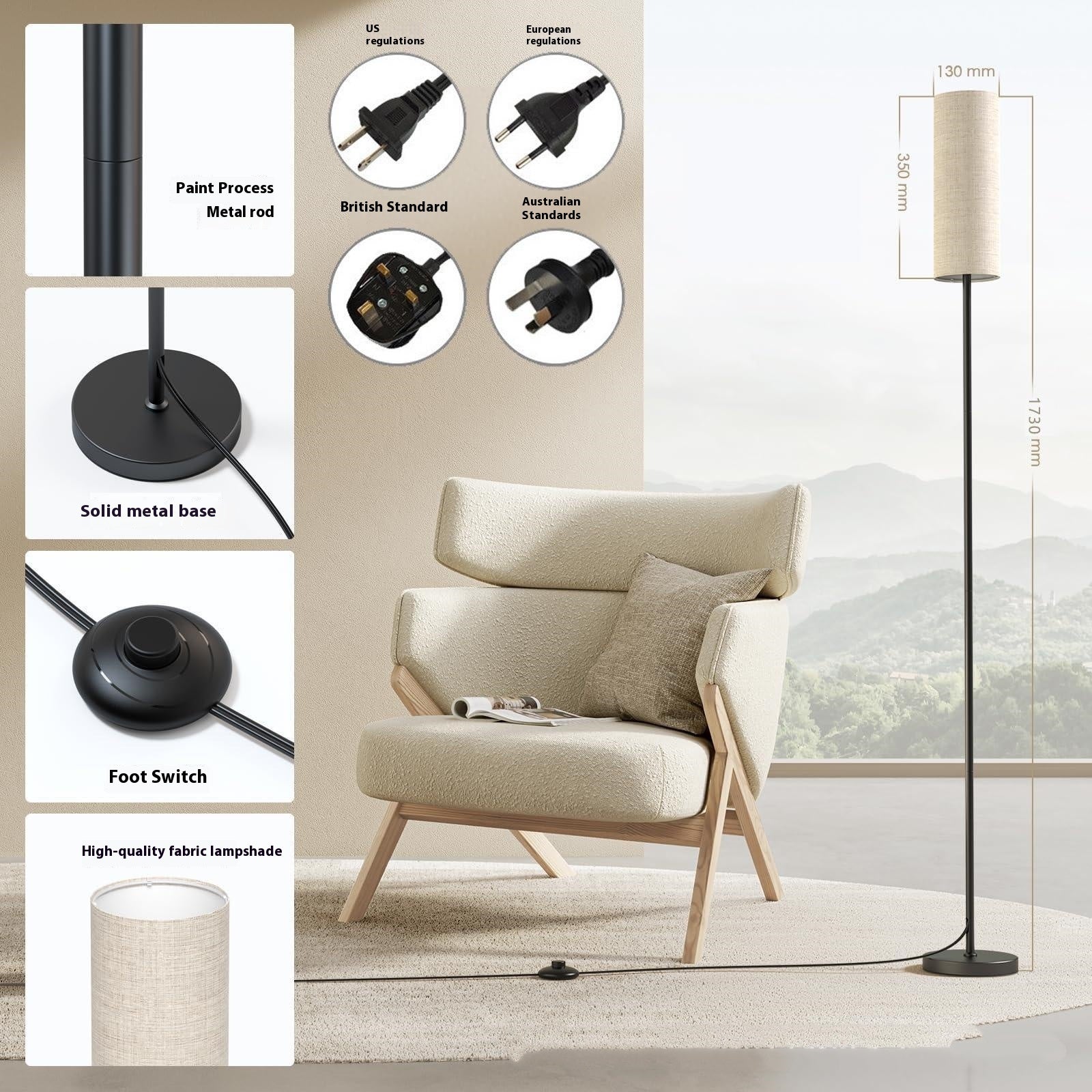 Simple LED Floor Lamp Living Room Bedroom Floor Lamp - My Store