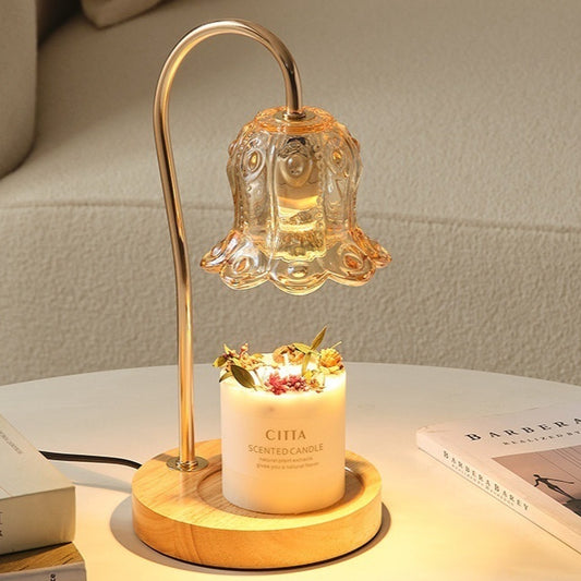Lily Of The Valley Aromatherapy Wax Melter Solid Wood Candle Warmer Bedroom Ambiance Table Lamp - My Store